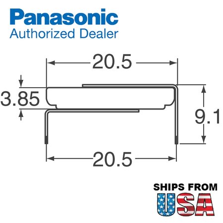 Panasonic CR-2032/HF1N 3V Lithium Coin Battery Horz 2 PC Pins PC CMOS RTC CR-2032/HF1N